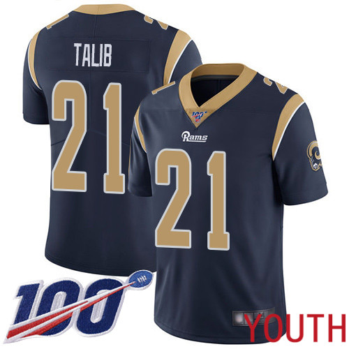 Los Angeles Rams Limited Navy Blue Youth Aqib Talib Home Jersey NFL Football #21 100th Season Vapor Untouchable